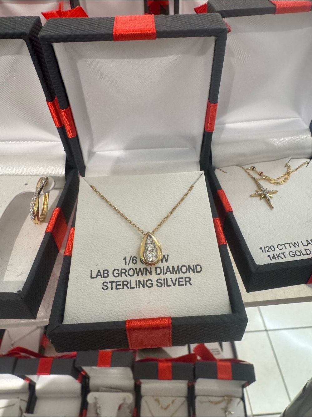 Jordan Gold Teardrop Pendant Necklace with Clear Stone